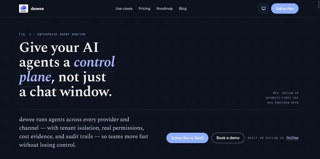 Dewee AI Workspace Control Plane