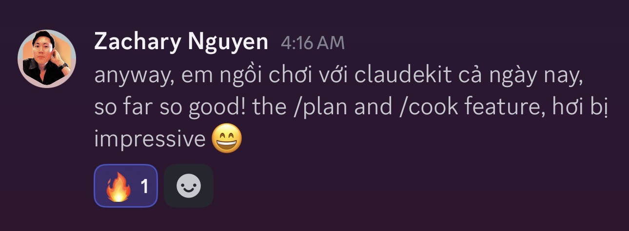 Customer testimonial from Discord